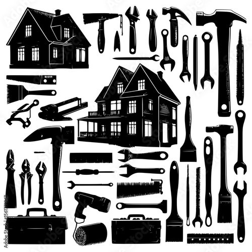 set of tools, set of different tools