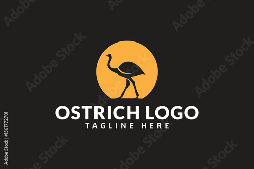 ostrich logo design. logo icon vector illustration