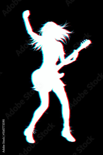 silhouette of a dancing girl EDM glitch silhouette 