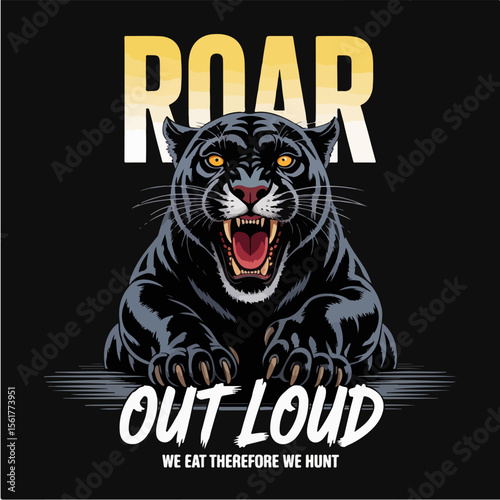 Roar out loud black panther t shirt