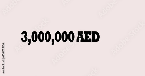 3 Million Dirham Counter from 0 to 3,000,000 AED | Electric Money Counting Digits with Decimals | Business Profit and Income Animation