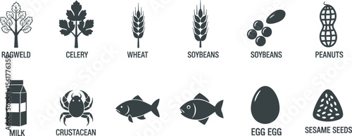 Allergy icon button set