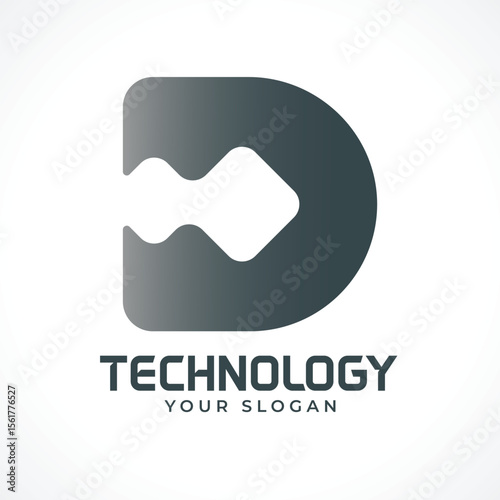 D tech, Technology letter Logo