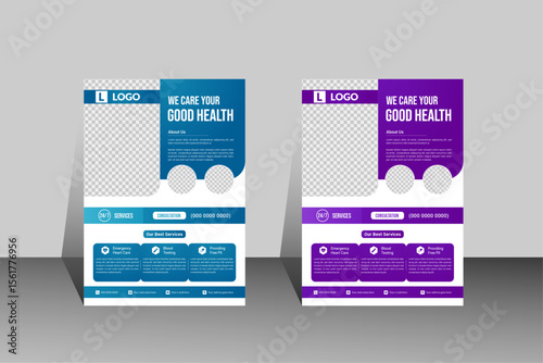Healthcare Flyer Design: A captivating brochure design for healthcare services. Showcasing a blend of professional and creative elements. 