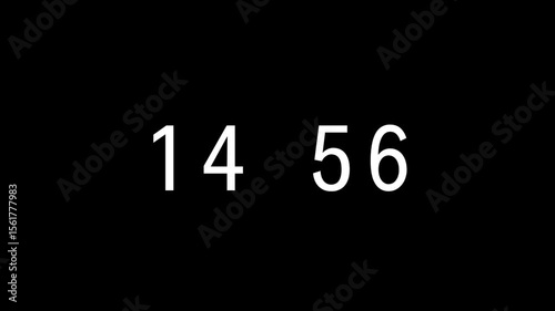 Countdown timer from 15 minute to 14 minute on black background and white background | 15 to 14:30 | 30-second timer