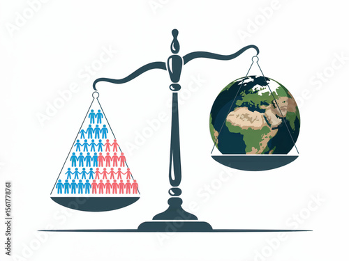 A minimalist illustration of a balance scale in dark gray against a white background