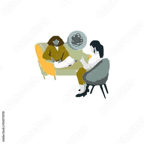 Therapy and mental health concept illustration.