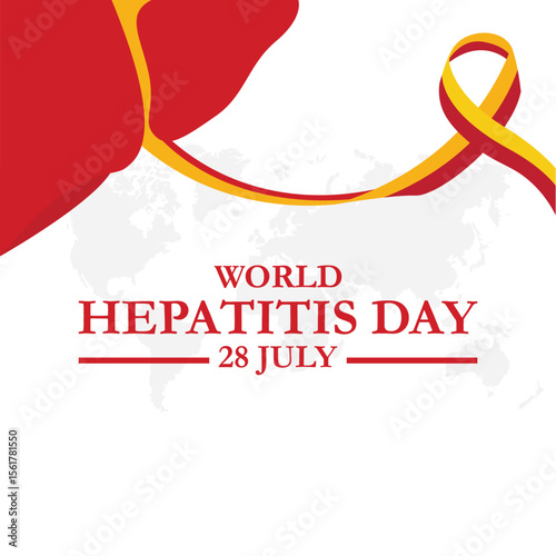 world hepatitis day, 28 july hepatitis day. World hepatitis day on july 28th. hepatitis day editable social media template,  simple typography, eps file.