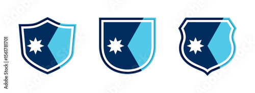 shields icon set of minnesota flag. vector illustration isolated on white background