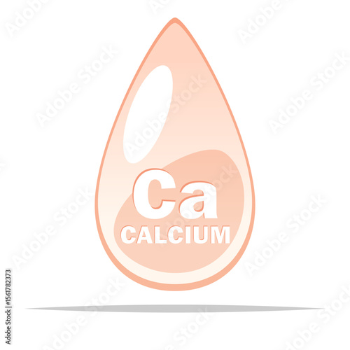 Calcium mineral vector isolated illustration
