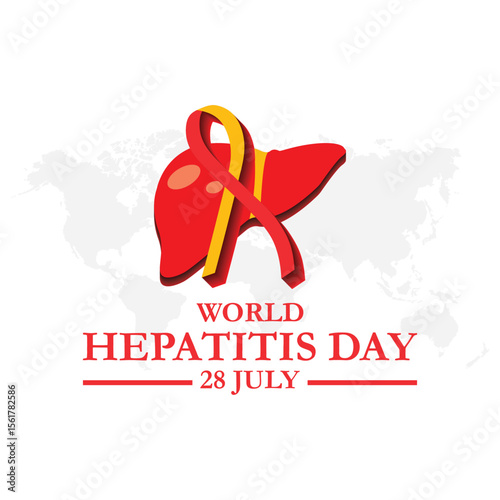 world hepatitis day, 28 july hepatitis day. World hepatitis day on july 28th. hepatitis day editable social media template,  simple typography, eps file.