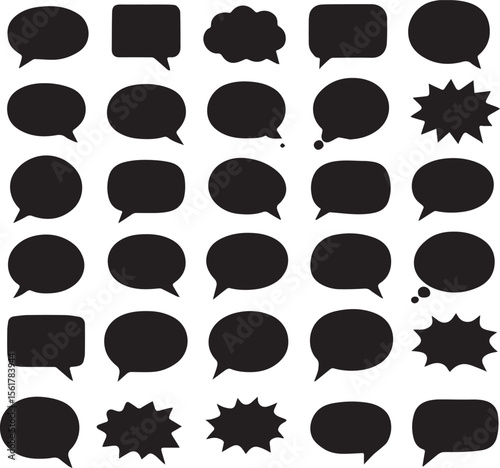 set of comic speech bubbles