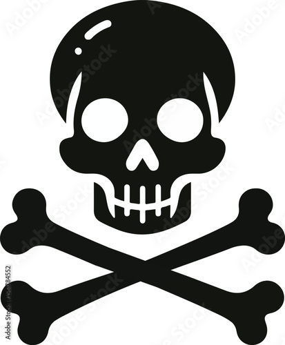 Skull death flat vector silhouette