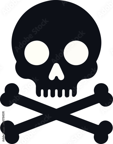 Skull death flat vector silhouette
