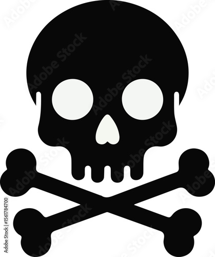 Skull death flat vector silhouette