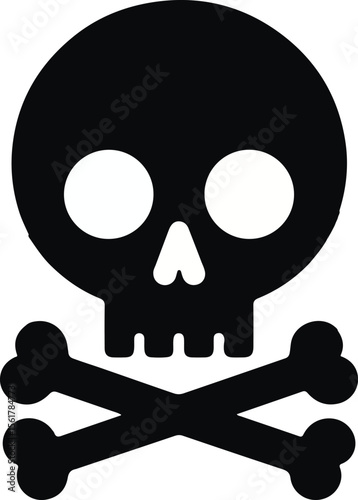 Skull death flat vector silhouette