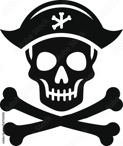 Skull death flat vector silhouette