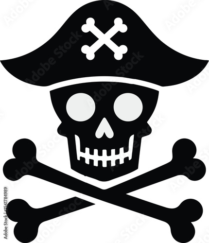 Skull death flat vector silhouette