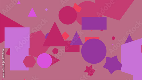 Abstract Geometric Pink and Purple Shapes