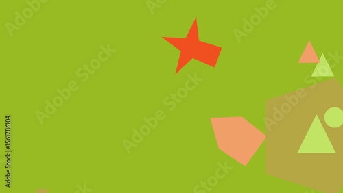 Lime Green Background with Tan Rectangle