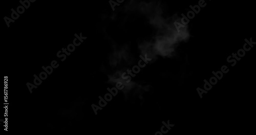 Realistic fog overlay from clouds of smoke. Smoke fills the space from the center of the frame on a black background. Just drag it and change the blending mode to screen or add.