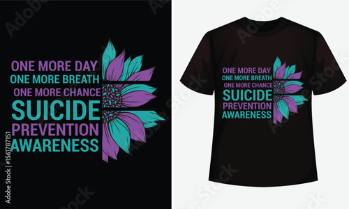 Suicide prevention awareness design for t-shirt, bags, mugs, stickers, banner, poster, icon, logo etc. Fully Editable Print Ready Template - Vector.