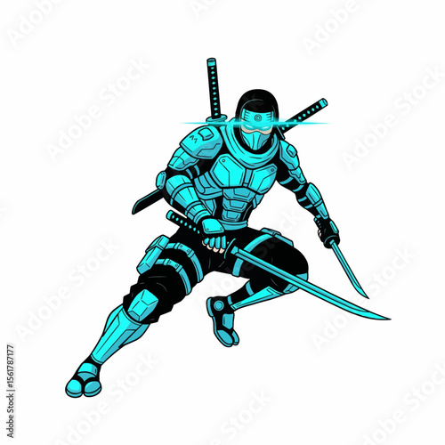 cyberpunk ninja illustration