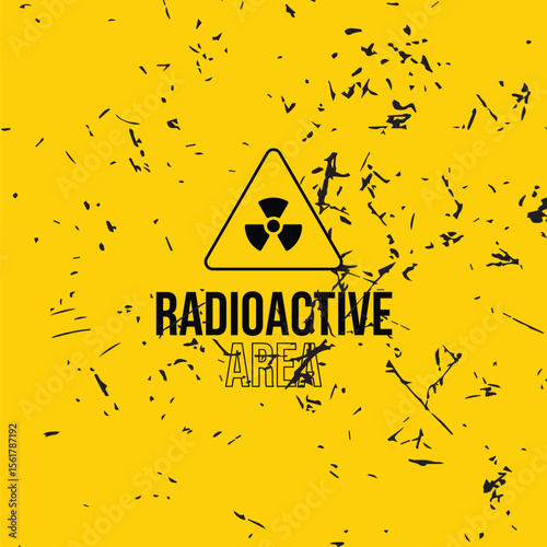 Yellow triangle radiation hazard symbol, a warning sign for dangerous risk areas