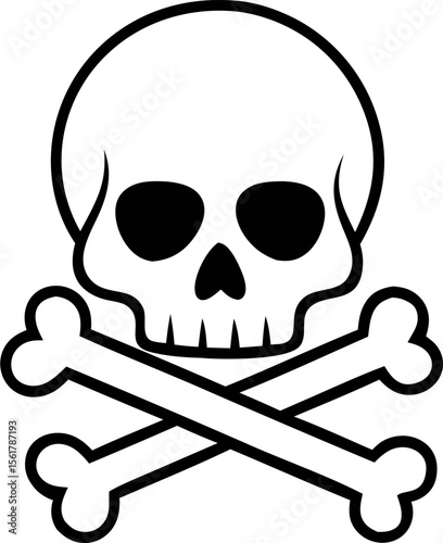 Minimalist skull and crossbones icon