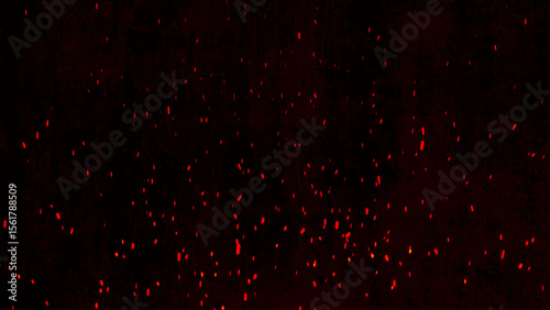 Bright sparks fly rapidly upwards on a dark background, showing bright red hues. Vector illustration.