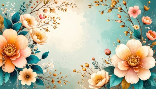 Elegant floral arrangement artistic design digital artwork colorful background aesthetic perspective nature inspired