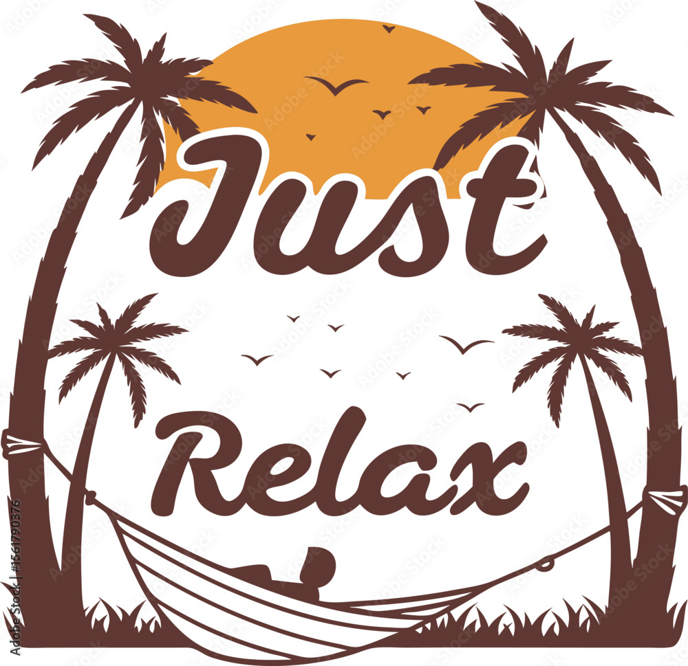distressed vintage just relax quote design 