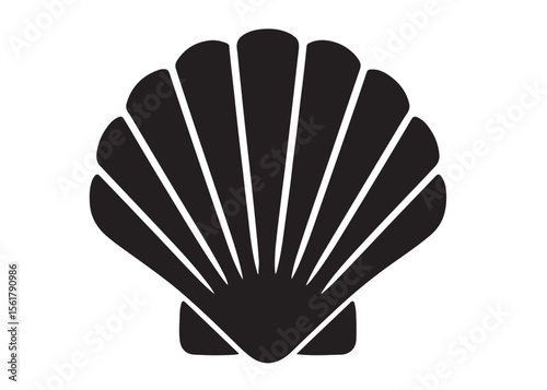 conch shell logo silhouette vector, conch shell logo icon silhouette, silhouette seashell aquatic animal black design, ornate black seashell logo silhouettes vector on a white background