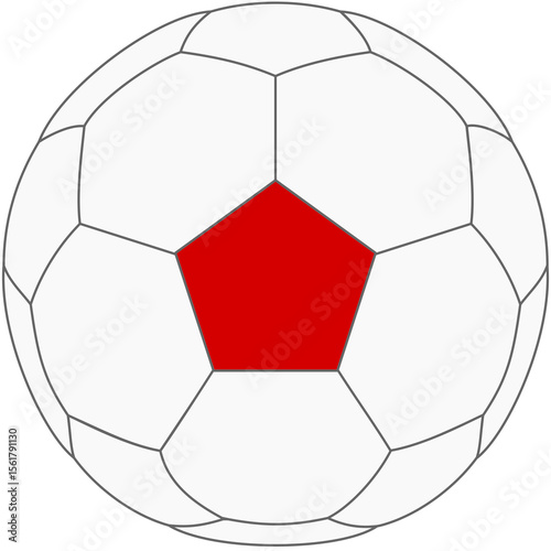 Soccer ball of Japan flag