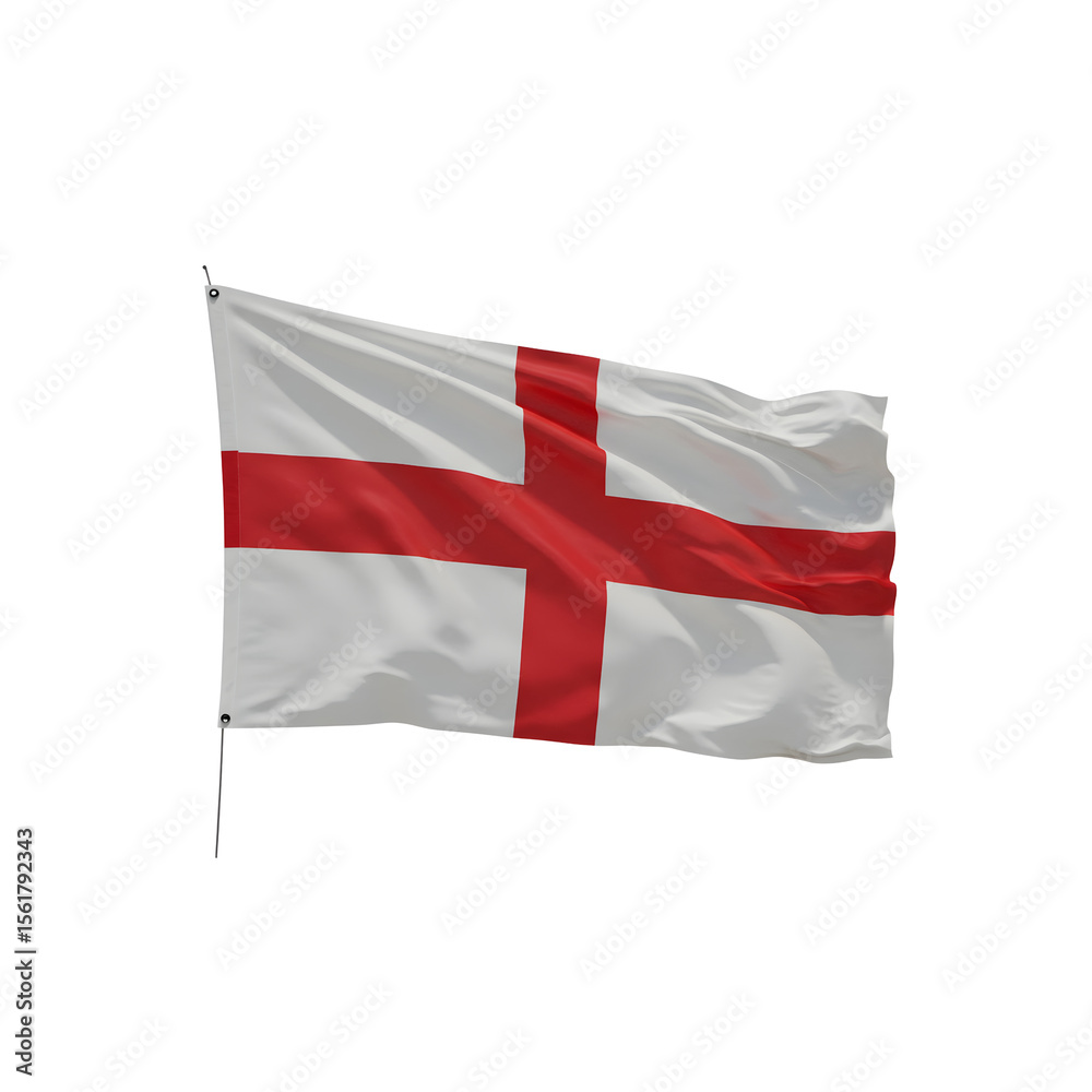 Fototapeta premium High-resolution waving United Kingdom flag (Union Jack) isolated on transparent background—perfect for websites, presentations, patriotic designs, and international graphics.