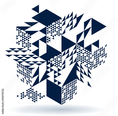 Isometric 3D cubes vector abstract background, geometric abstraction art modern architecture city buildings theme, cubic shapes and forms composition lowpoly style.