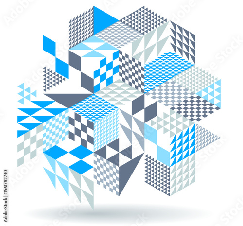 Isometric 3D cubes vector abstract geometric background, abstraction art polygonal graphic design wallpaper, cubic shapes and forms composition lowpoly style.