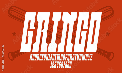 Massive serif italic font in American style, wild west saloon and western vector typography for logo creation, bold typeface in vintage America style, display font for posters and headlines.
