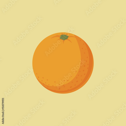 Orange fruit illustration. Circle fruit with vibrant color, vitamin c rich fruit.