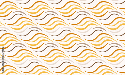 Flowing Hair Strands Seamless Pattern in Warm Tones
