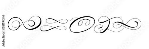 Flourish ornament swirl decorative design element vector dividers flourish shapes