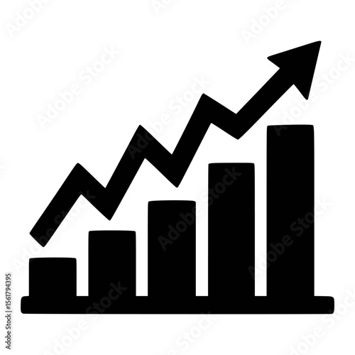 business graph with arrow
