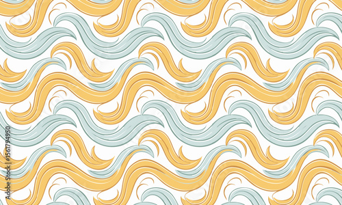 Beautiful Flowing Hair Strands Seamless Pattern