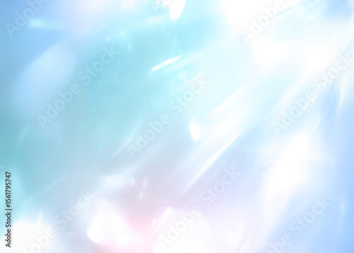 キラキラと輝く青色のプリズムライト背景