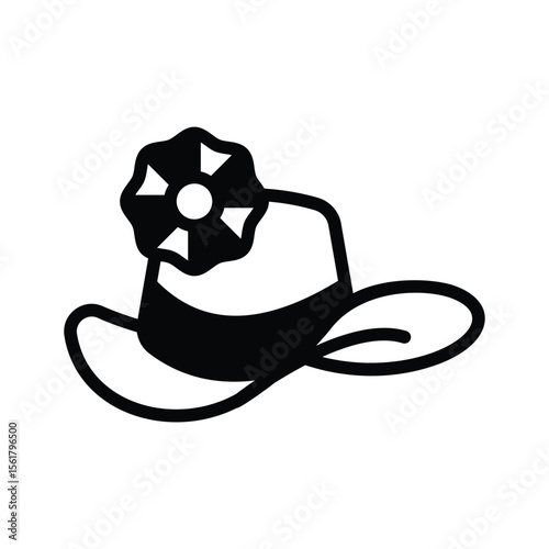 Summer hat icon in glyph style, ready for premium use