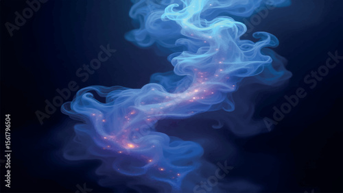 blue smoke on black