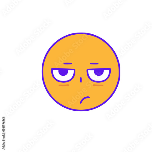 Irritated Face illustration showing Annoyance.