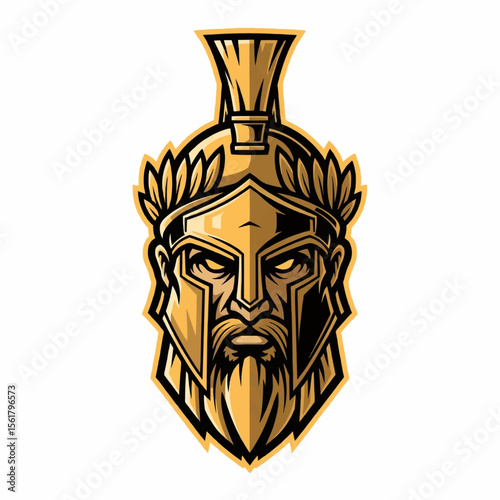 Spartan king head logo design