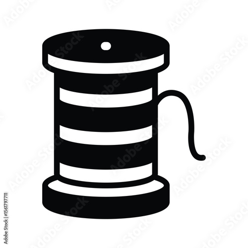 An icon of thread spool designed in glyph style