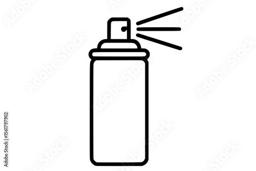 Vector Illustration of Cosmetic Spray Can Releasing Mist